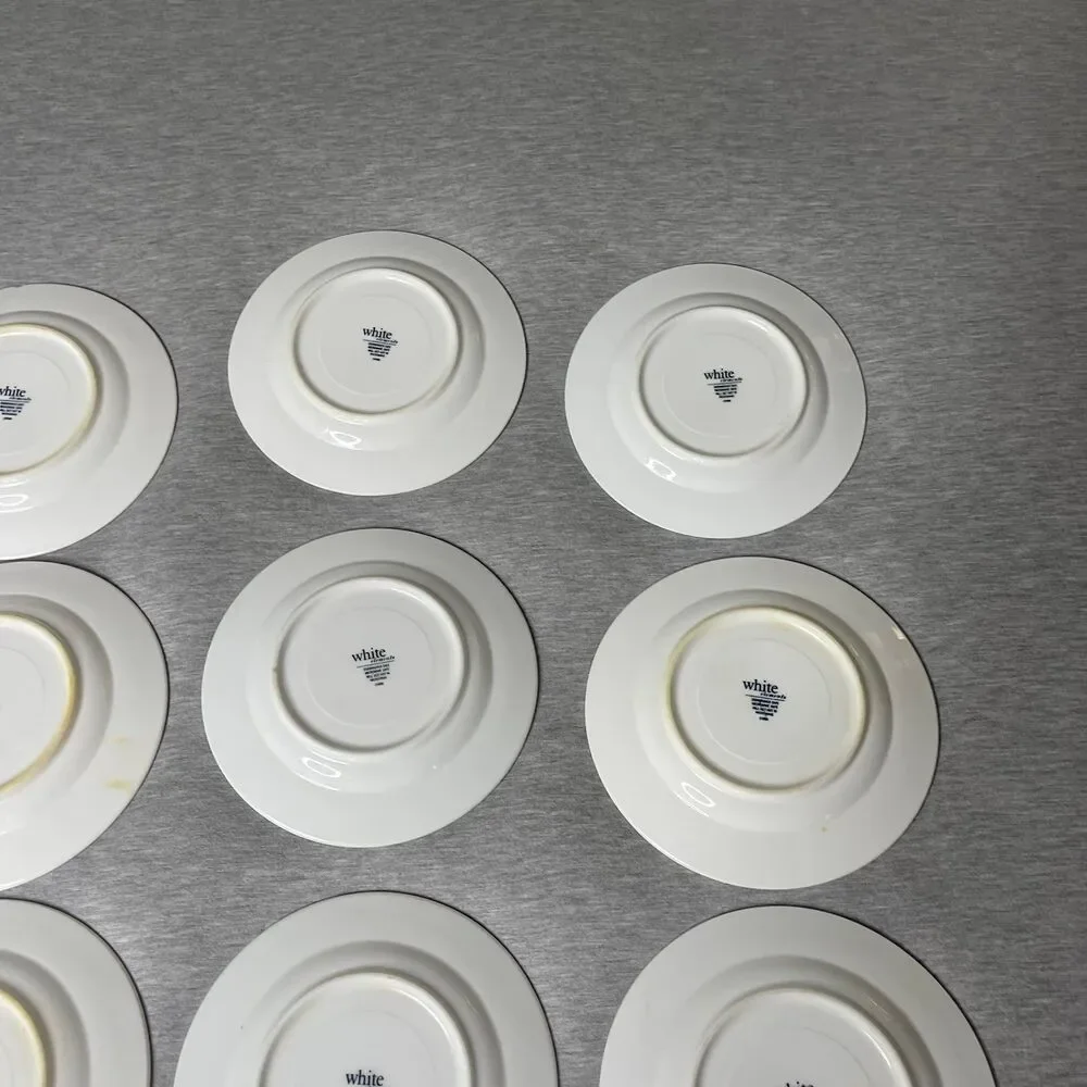 Gibson Vintage White Elements Salad Plates 9 PCS. Set